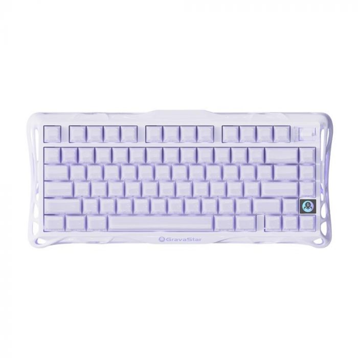 Клавіатура механічна GravaStar Mercury K1 80keys, GravaStar x Kailh Cheery Pink, EN, BT/WL/USB, Lavender Purple