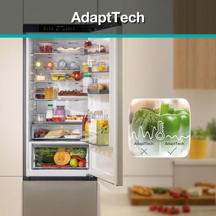 Холодильник з нижн. мороз. камерою Gorenje, 203х66х60см, 2 двері, 257(121)л, А+, Total NF, Зона св-ті, Інвертор, Зовн. Дисп, Wi-Fi, Чорний