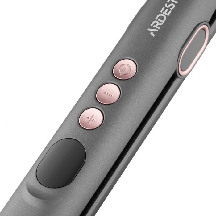 Випрямляч ARDESTO Pink Touch, 68Вт, 150-230C, кераміка, широкий, сірий+рожевий