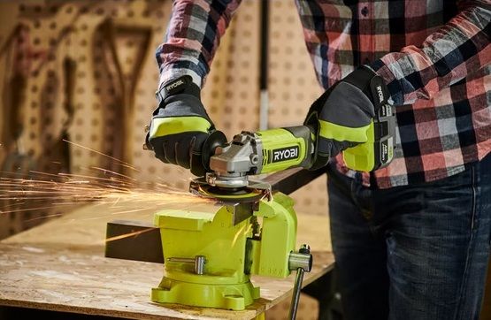 Шліфмашина кутова акумуляторна Ryobi ONE+ RAG18125-0 125мм 18В 9000об/хв 2.2кг без АКБ та ЗП