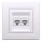 Розетка подвійна комп'ютерна rj45 Schneider Electric, Asfora (білий)
