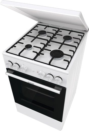 Плита Gorenje комбінована, 68л, 50x60см, емальовані реш, з кришкою, білий