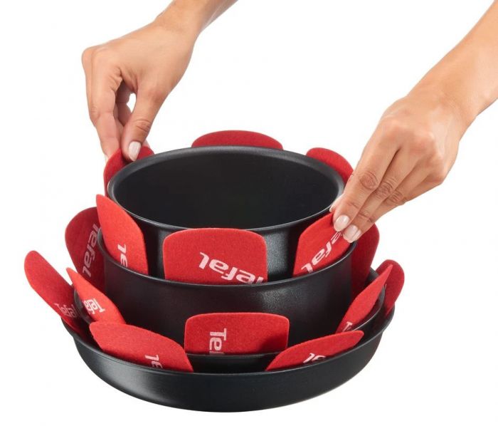 Набір захисних вкладишів для посуду Tefal Ingenio, 4шт, фетр, червоний