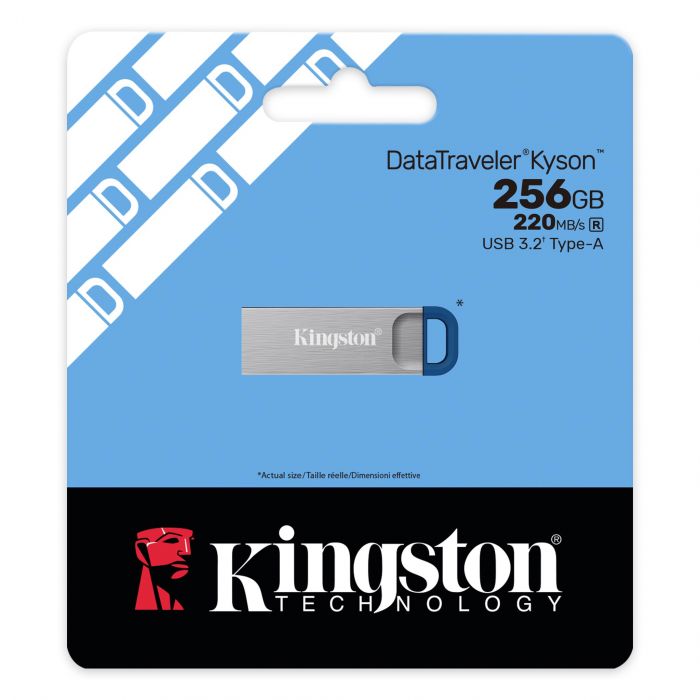 Накопичувач Kingston  256GB USB 3.2 Type-A Gen1 DT Kyson R220MB/s