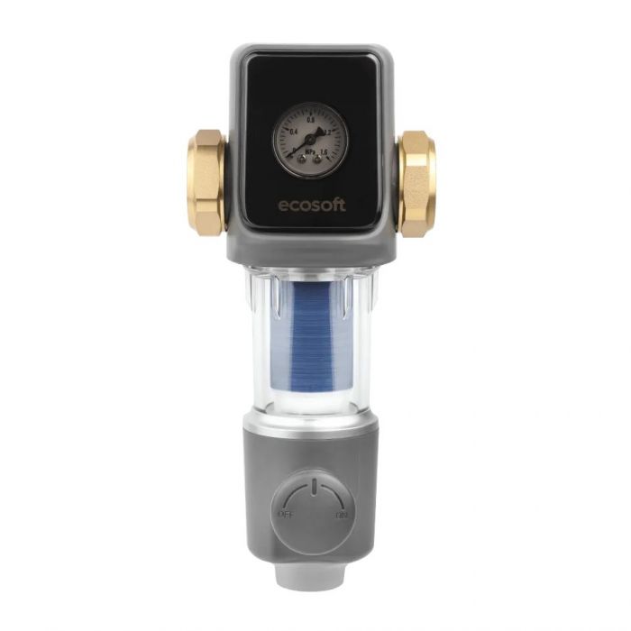 Фільтр дисковий механічного очищення Ecosoft 1", самопромивний з манометром