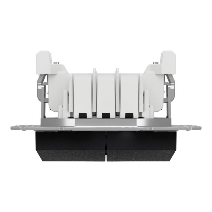 Перемикач 2-клавішний Schneider Electric, Asfora (антрацит, без рамки, самозажимний)