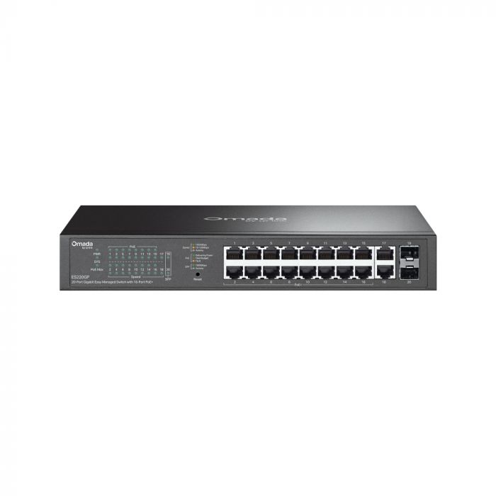 Комутатор TP-LINK ES220GP  18xGE (16xPoE), 250W, 2xSFP, WebSmart