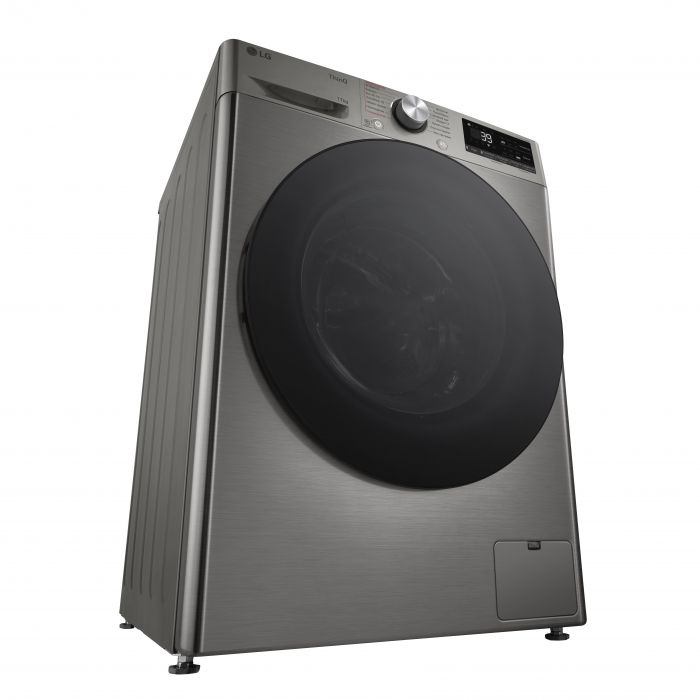 Пральна машина LG фронтальна, 11кг, 1400, A, 57см, дисплей, пара, інвертор, сріблястий