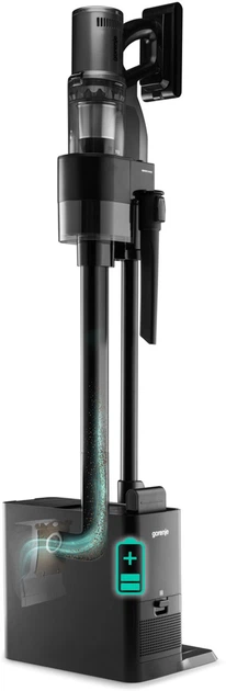 Пилосос Gorenje бездротовий, 190Вт, конт пил -0.6л, автон. робота до 60хв, HEPA, підсвічування, індикатор, турбощітка, антрацит