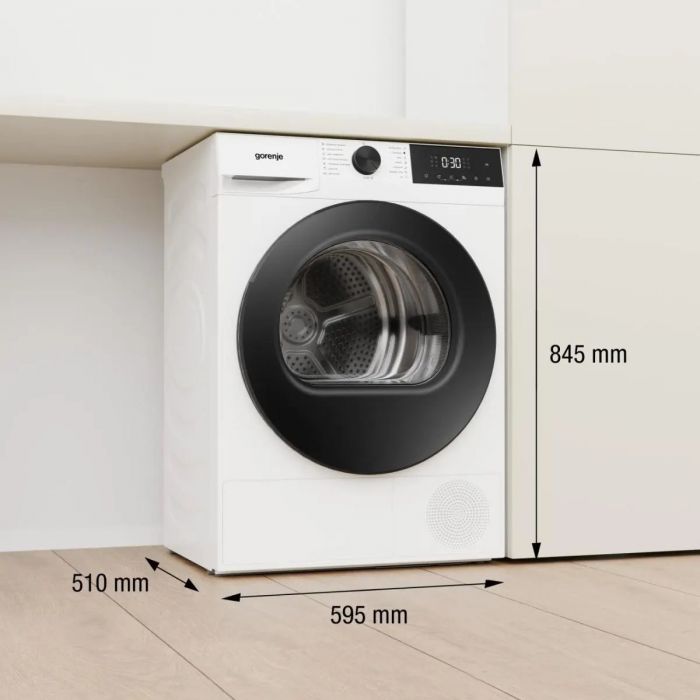 Сушильна машина Gorenje тепловий насос, 8кг, A++, 60см, дисплей, 15 програм, білий
