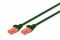 Патч-корд DIGITUS CAT 6 UTP, 0.25м, AWG 26/7, Cu, LSZH, зелений