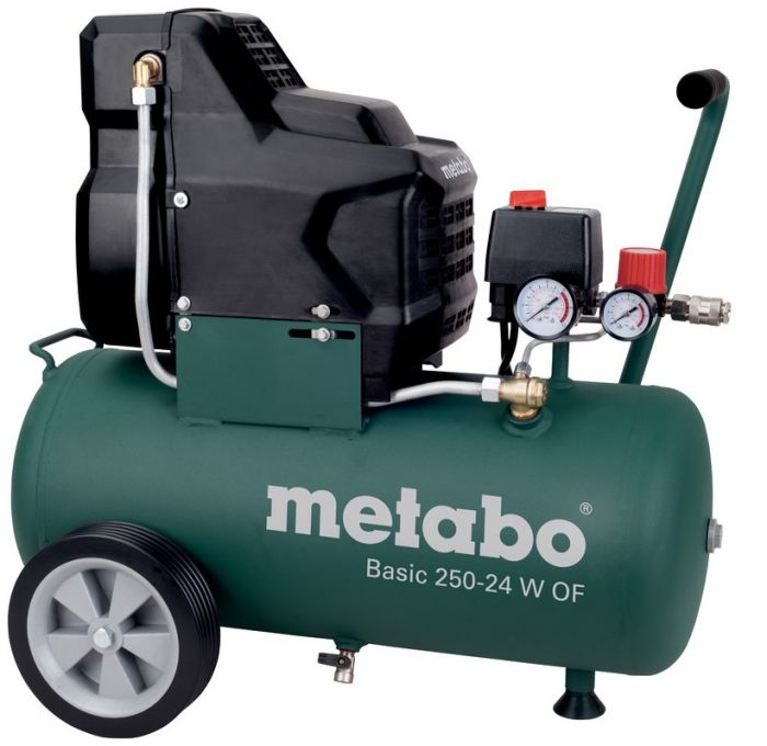 Компресор повітряний Metabo Basic 250-24 W OF безолійний, 1500Вт, 24л, 120л/хв, 8бар