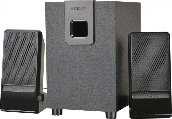 Акустична система MICROLAB M-100 2.1, 10W, mini-jack, чорний