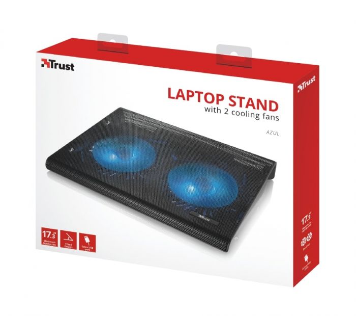 Підставка для ноутбука Trust Azul, до 17.3", 2xUSB-A, BLUE LED, чорний