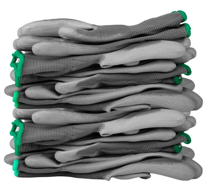 Рукавички робочі Neo Tools поліестер з поліуретановим покриттям, р.8, сірий 12шт