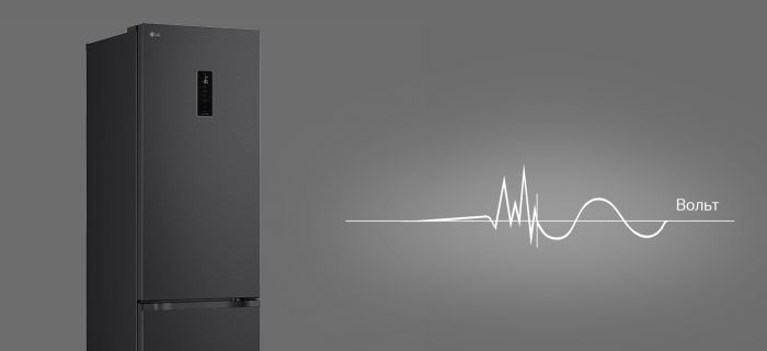 Холодильник LG з нижн. мороз., 203x60х68, холод.відд.-262л, мороз.відд.-113л, 2дв., E, NF, інв., диспл зовн., Fresh Сonverter, Metal Fresh, чорний