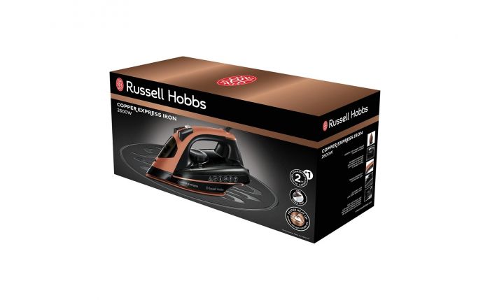 Праска Russell Hobbs Copper Express, 2600Вт, 315мл, паровий удар -150гр, постійна пара - 40гр, керам. підошва, чорно-коричневий
