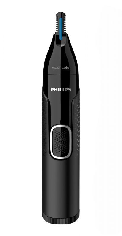 Тример Philips Series 5000, для бороди, вусів, окантовки, брови, носа та вух, 1хАА, насадок-4, чохол, сталь, чорний
