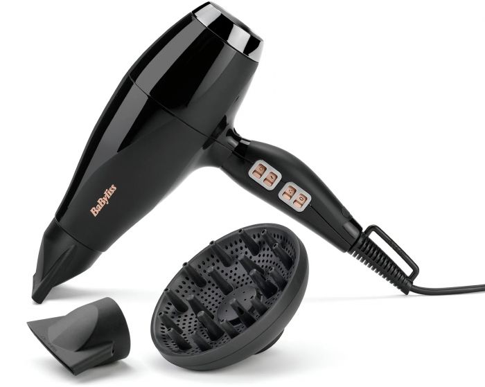 Фен Babyliss Air Power Pro, 2300Вт, 3 режими, дифузор, іоніз-я, хол. обдув, кераміка, чорний