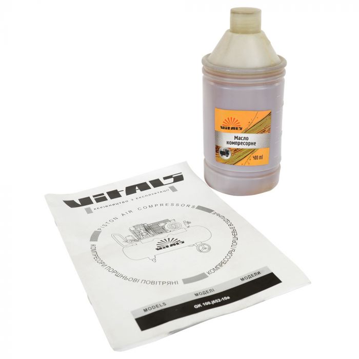 Компресор повітряний Vitals GK100.j65v2-8a 2100Вт, 100л, 280/170л/хв, 8бар, 64.20кг