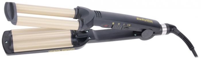 Плойка Babyliss Easy wave, гофре, темп.режимів-3, 160-200С, природні хвилі, кераміка, чорний