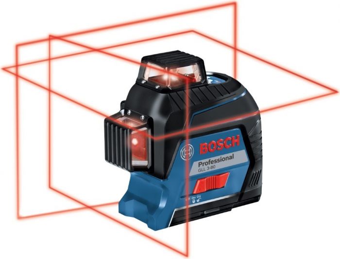 Нівелір лазерний Bosch Professional GLL 3-80 до 30м ±0.3мм/м червоний промінь з приймачем 120м 0.82кг
