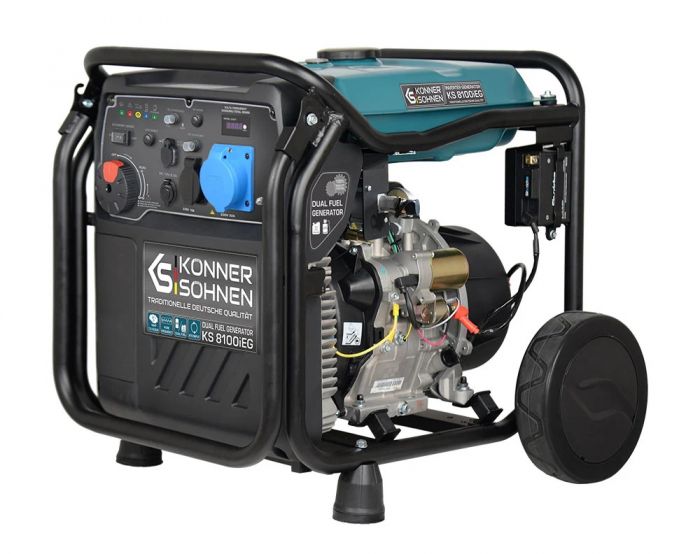 Генератор газобензиновий інверторний Konner&Sohnen KS8100IEG, LPG 230В, 8.5кВт, електростартер, 68кг
