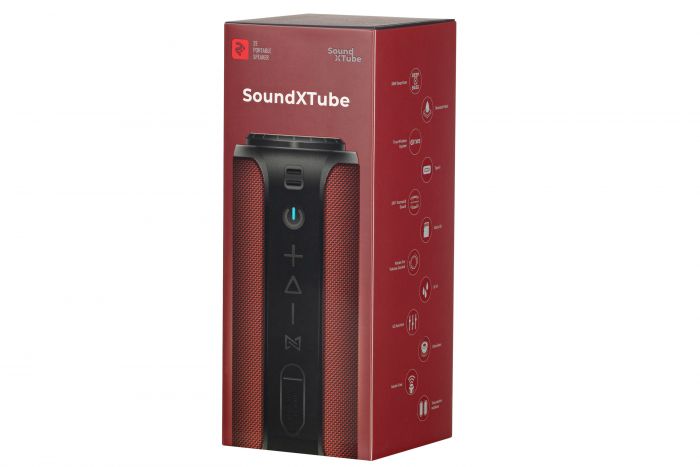 Портативна акустична система 2E SoundXTube 30Вт, ВТ 5.0, MP3, TWS, IPX7, Червоний