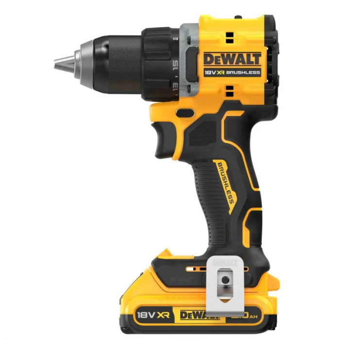 Шурупокрут-дриль акумуляторний DeWALT XR Li-Ion 18В акб 2х2А·год 74Нм 0-450·0-1650об/хв кейс TSTAK, ЗП 1.12кг