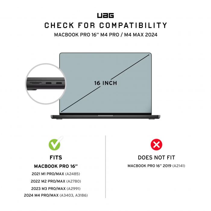 Чохол UAG для MacBook Pro 16"(2021-2023), Essential Armor, Ice