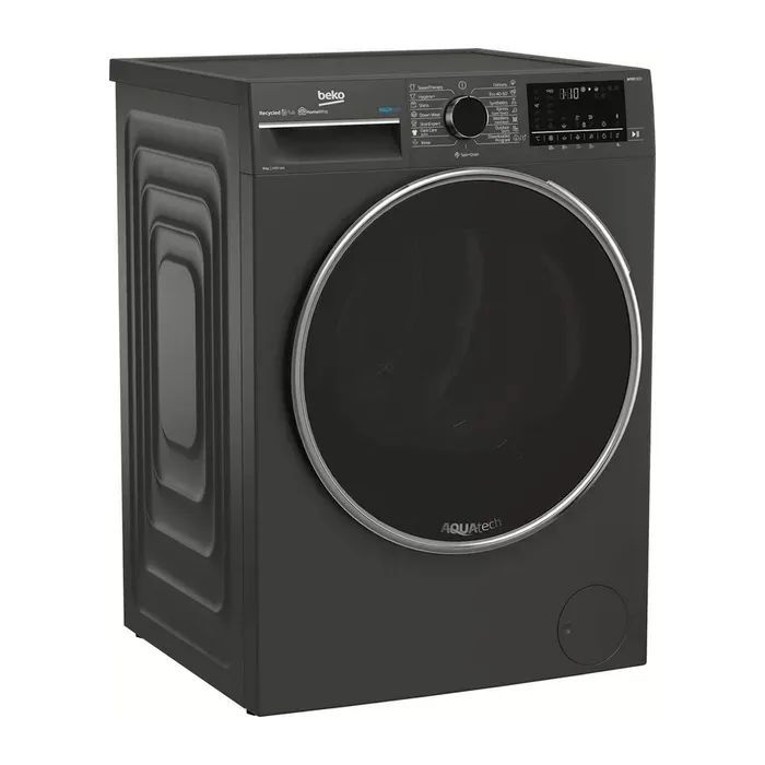 Пральна машина Beko фронтальна, 8кг, 1400, A, 55см, дисплей, пар, інвертор, графіт