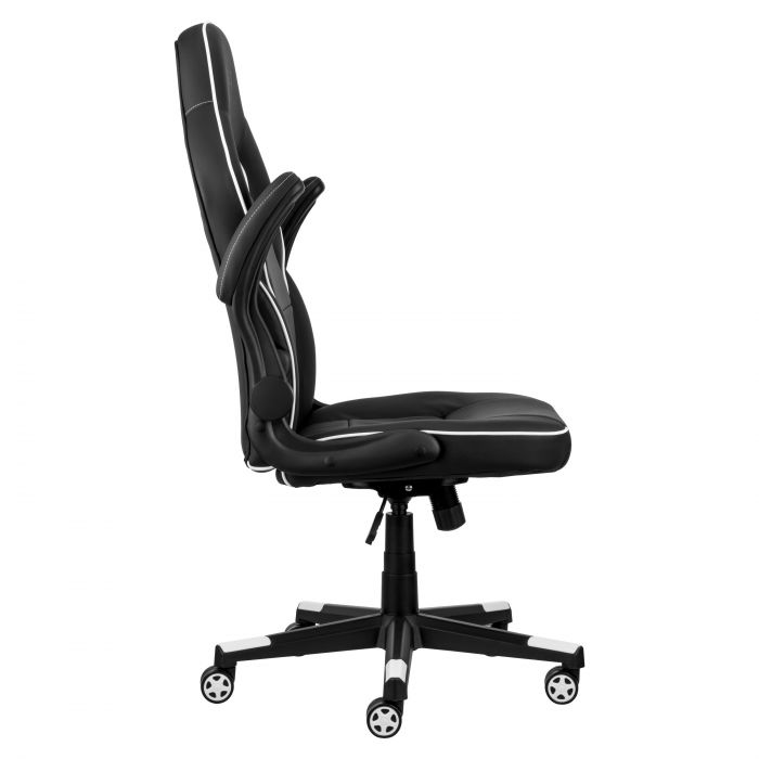 Крісло 2E GAMING HEBI, ПУ шкіра, Foldable Armrests, чорно-білий