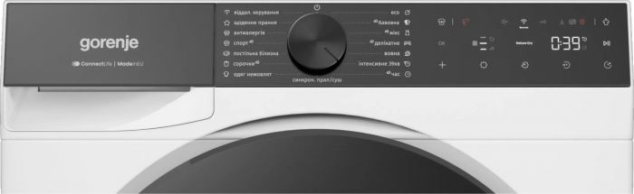 Сушильна машина Gorenje тепловий насос, 9кг, A++, 60см, дисплей, 15 програм, Wi-Fi, білий