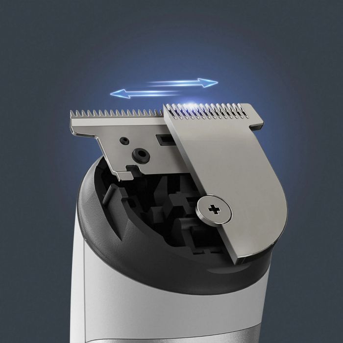 Тример Rowenta Trim&Style, для бороди, носа, вусів і голови, мережа+акум., насадок-7, сталь, білий