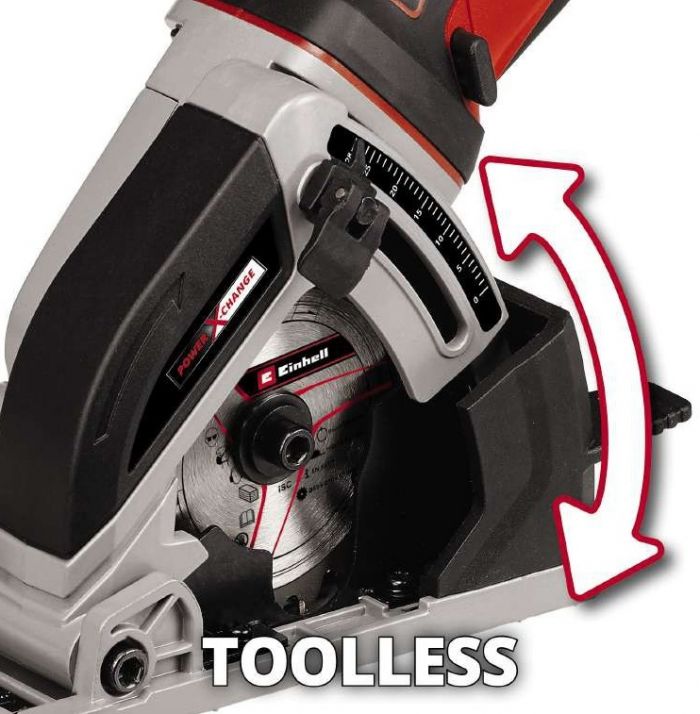 Пила дискова акмуляторна Einhell TE-CS 18/89LI - Solo PXC 18В 89х10мм 1.72кг без АКБ та ЗП