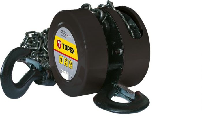 Лебідка канатна TOPEX, до 2т, ланцюг 2.5м, вага 11кг