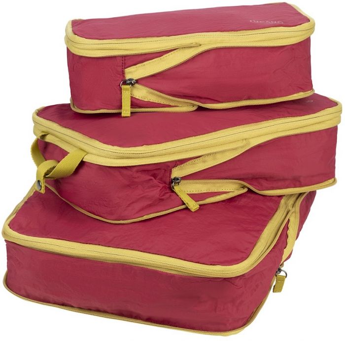 Набір чохлів для пакування одяу, Tucano Pigio Travel 3 в 1, нейлон, бордо