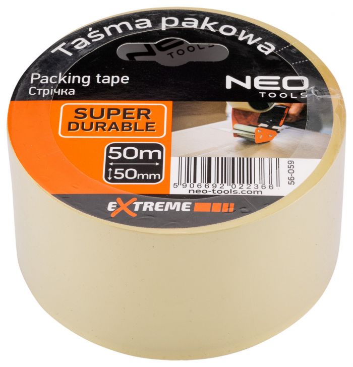 Стрічка пакувальна Neo Tools, 50мх50мм, прозора