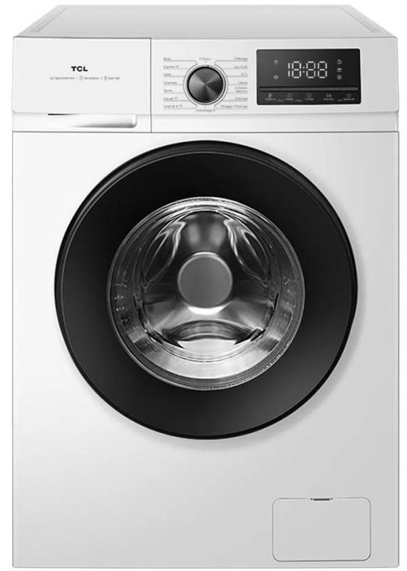 Пральна машина TCL фронтальна, 7кг, 1400, A, 49см, дисплей, пара, інвертор, білий