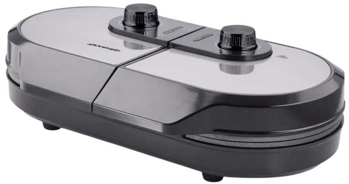 Міні-гриль  Gorenje 1400Вт, алюміній, пластина д/вафель, корпус-метал, чорний