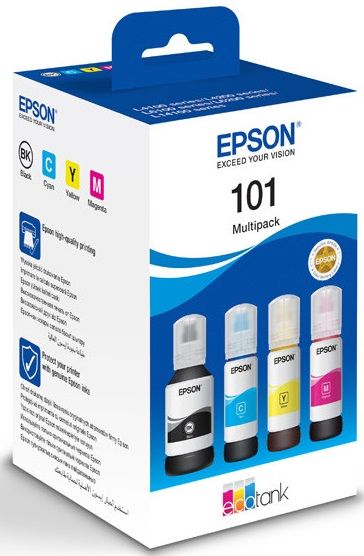 Контейнери з чорнилом Epson 101 EcoTank L14150/L4150/L4160/L4260/L4267/L4360/L6160/L6170/L6190/L6270/L6290/L4360/L4367/L6360/L6370/L6376/L6390 Multipack (C,M,Y,Bk)