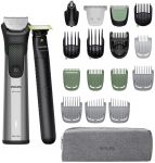 Тример Philips Series 9000, для бороди, голови та тіла, насадок-15, OneBlade в компл., сталь, сірий