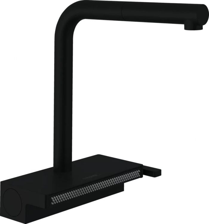 Змішувач для кухні Hansgrohe Aquno Select M81, довж.виливу - 210мм, поворотний, витяжний, 1 важіль, чорний матовий