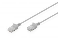 Патч-корд DIGITUS CAT 6 U-UTP Sliim, 0.3 м, AWG 32/7, Cu, LSZH, сірий
