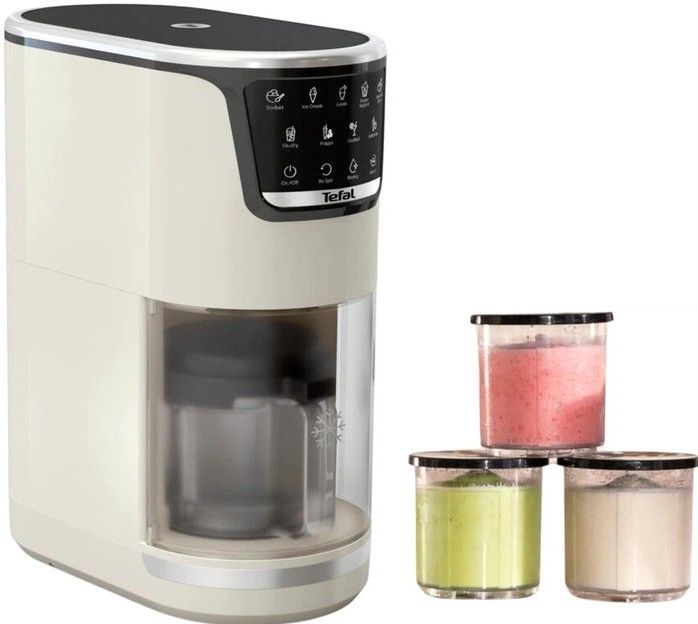 Морозивниця Tefal Dolci, чаша-3х0.5 л, 10 програм, автоматична, бежевий