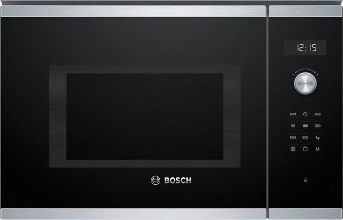 Мікрохвильова піч Bosch вбудована, 25л, електр. керув., 900Вт, гриль, дисплей, нержавіюча сталь