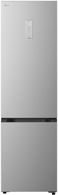 Холодильник LG з нижн. мороз., 203x60х68, холод.відд.-262л, мороз.відд.-113л, 2дв., E, NF, інв., диспл зовн., зона св-ті, сріблястий