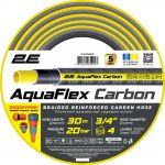 Шланг садовий 2E AquaFlex Carbon 3/4" 30м 4 шари 20бар -10…+60°C зрошувач конектор адаптер