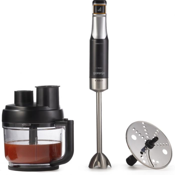 Блендер Gorenje заглибний 1500Вт, 3в1, чаша-2,2л, подрібнювач, шинковка, чорний