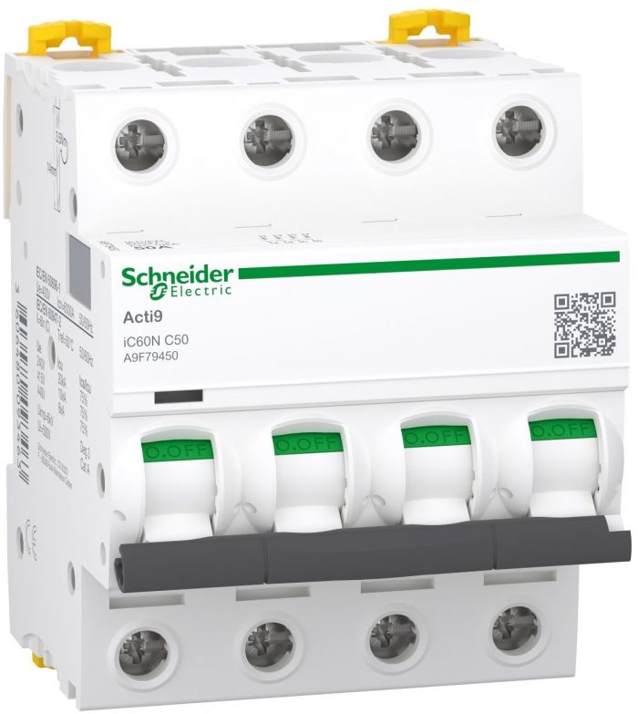 Автоматичний вимикач Schneider Electric, IC60N 4P C 50A (6kA)